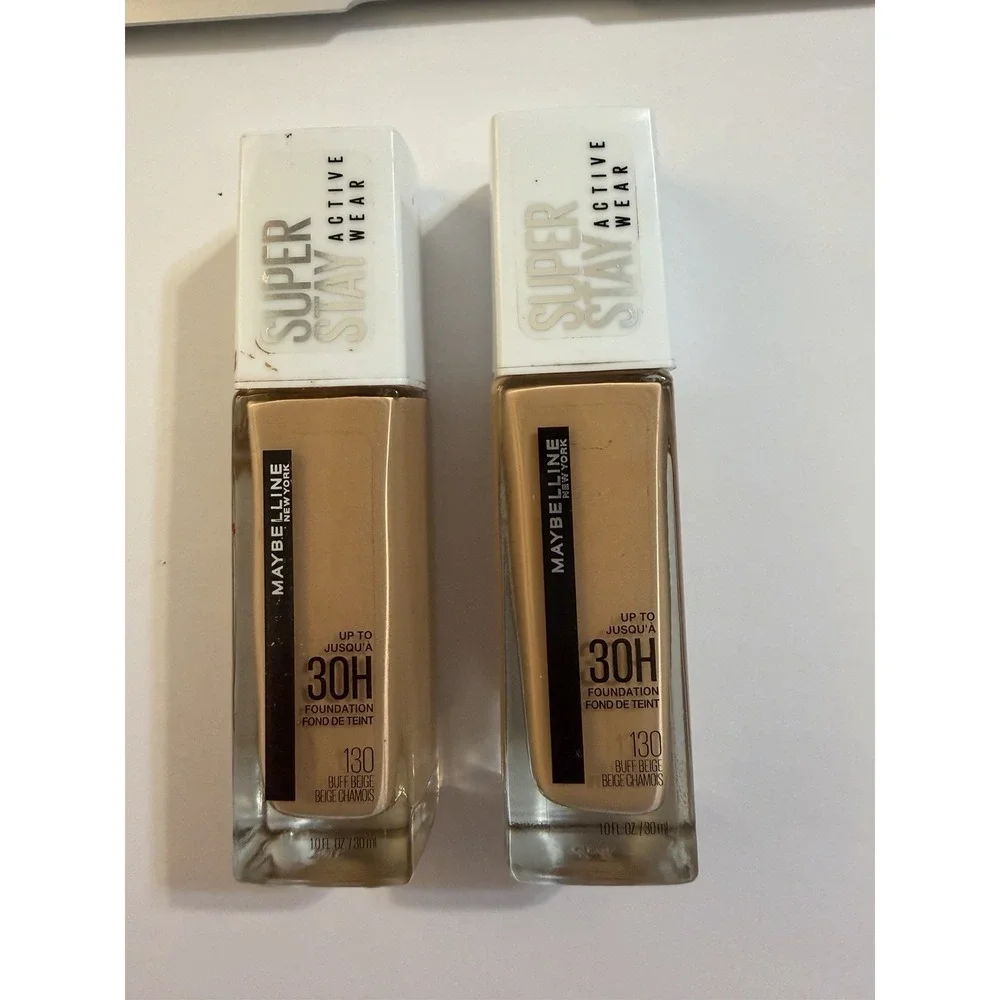 LOT OF 2 New‎ Maybelline Superstay Active Wear 30H Foundation 130 BUFF BEIGE